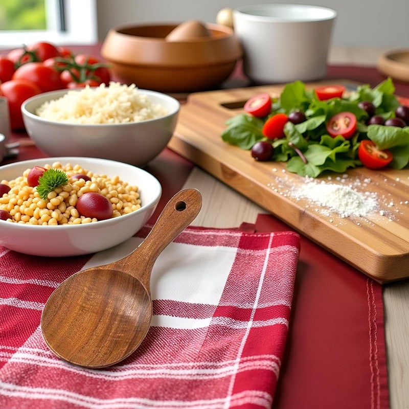 GANPUB Natural Wooden Rice Spoon Non-stick Rice Paddle Rice Scooper Rice Serving Spoon Rice Spatula for Rice Potato Salads, Wooden Serving Spoons Serving Utensils for Kitchen and Dining (7 inch) - Image 2