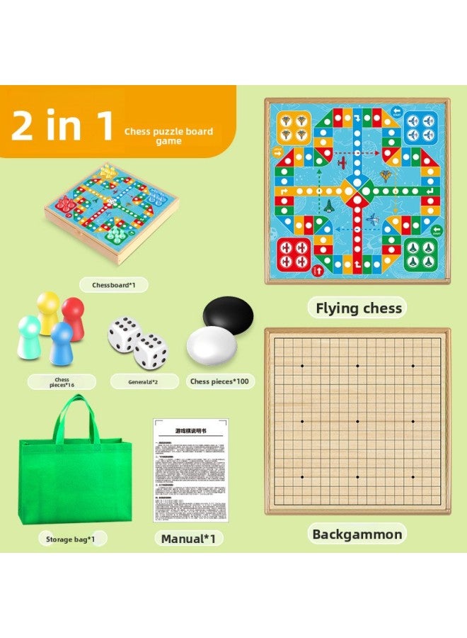 Children's Multifunctional Flying Chess, Backgammon, Checkers, Chess, All-In-One Chessboard, Family Interactive Toy, Party Artifact