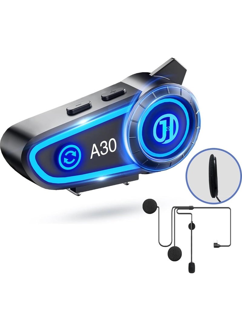 Qasul - RGB Mode Bluetooth Motorcycle Headset 5.2 Bluetooth Intercom Helmet Headset - Image 1
