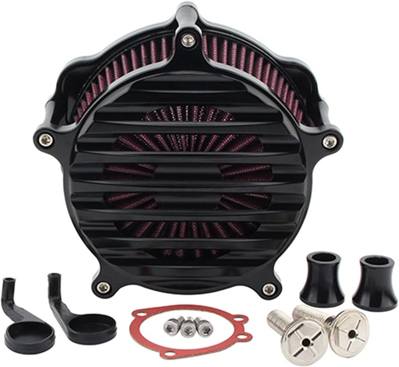 QASULER Black Air Cleaner Intake Kit for Harley Motorcycles - Image 1
