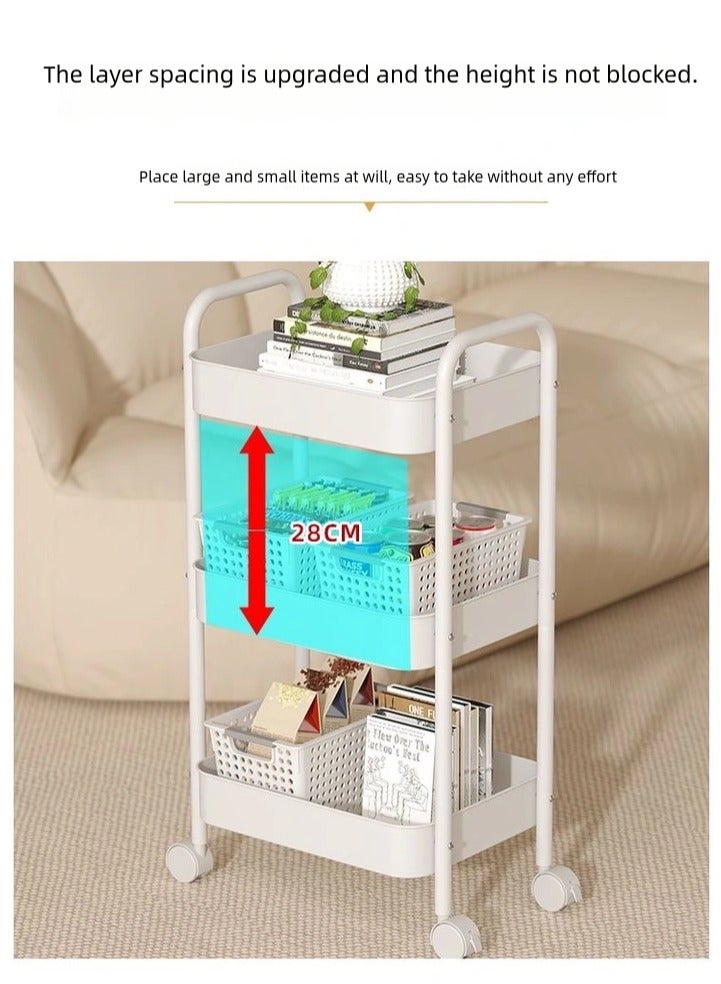 3 Tier All-Steel Cart,Rolling Cart,Baby Organizer for Storage Baby Products,Home Storage Rack,Kitchen Storage,Bathroom Racks - Image 5