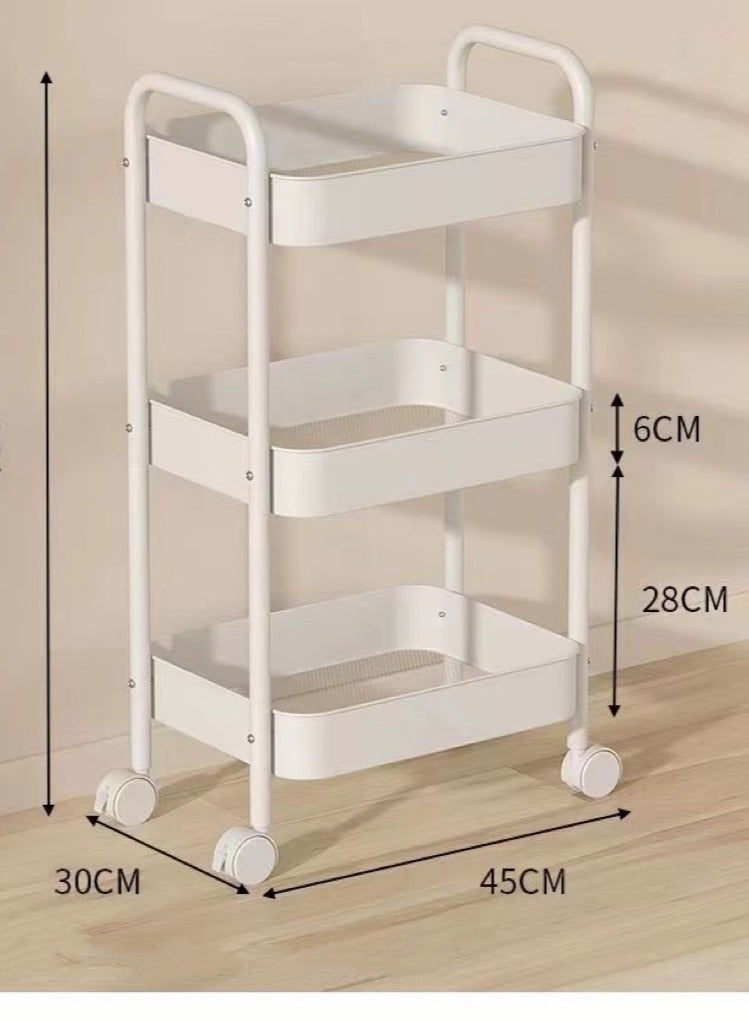 3 Tier All-Steel Cart,Rolling Cart,Baby Organizer for Storage Baby Products,Home Storage Rack,Kitchen Storage,Bathroom Racks - Image 2