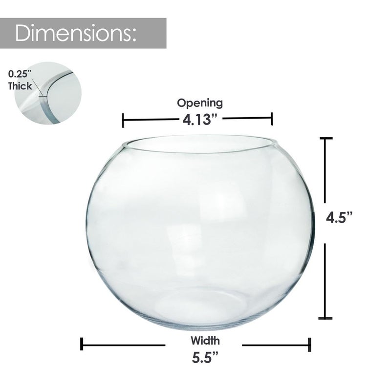 Craft And Party, Glass Bubble Bowl, 4.5" Height x 6" Width Glass Fish Bowl Vase, Bubble Bowl vase for Terrarium, Flower vase Centerpiece - Image 2