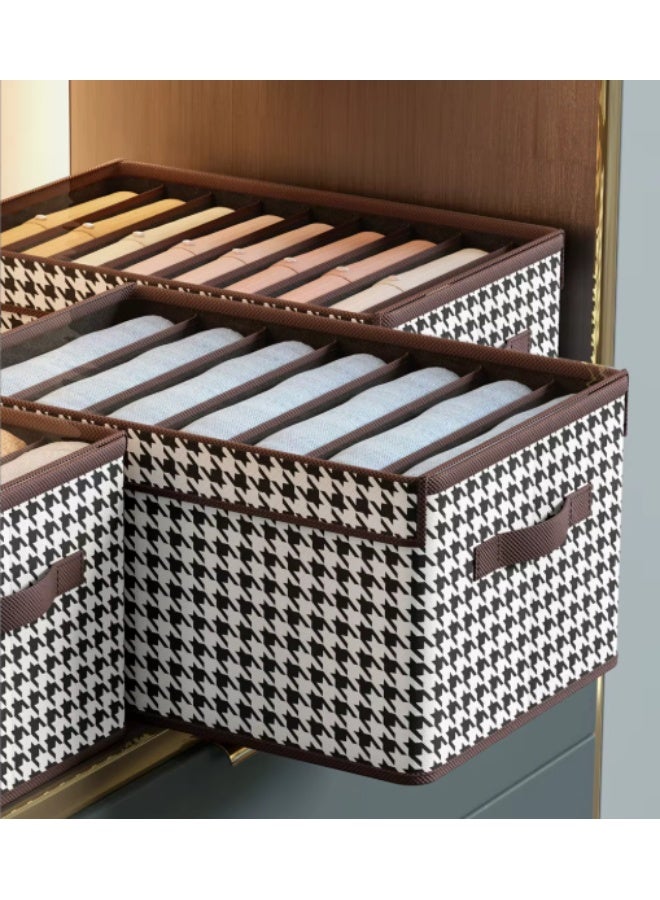 Living 9 Compartment Fabric Clothing Organizer with Clear Lid and Handles for T-shirts and Light Sweaters Closet Organization - Image 5