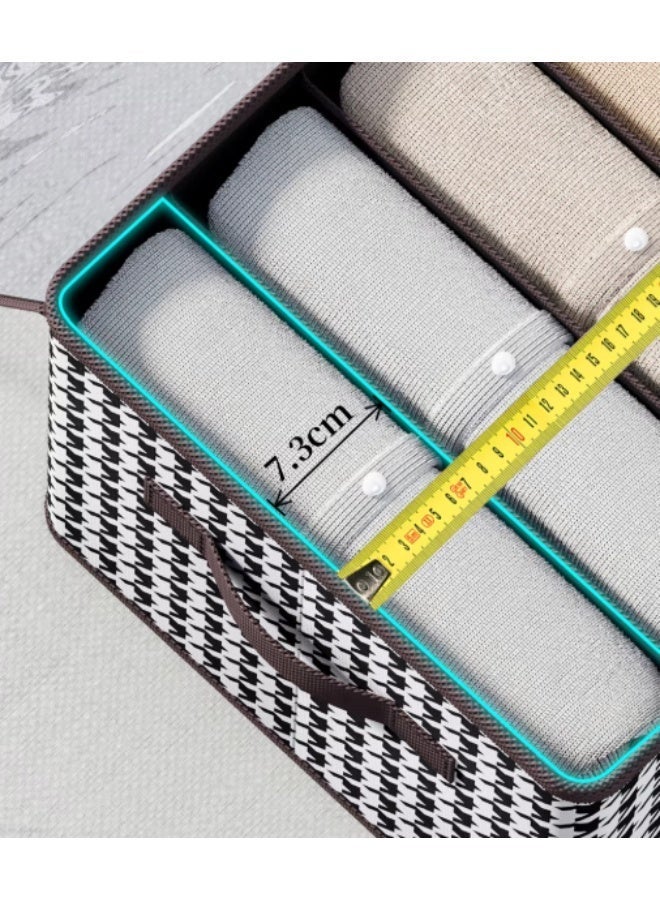 Living 9 Compartment Fabric Clothing Organizer with Clear Lid and Handles for T-shirts and Light Sweaters Closet Organization - Image 3