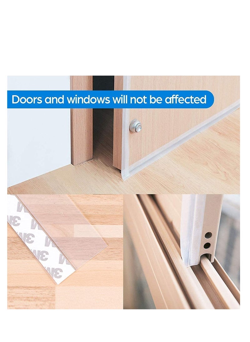 Excefore 33 Feet Door Weather Stripping, Silicone Seal Strip Window Seal Silicone Sealing Tape for Door Draft Stopper Adhesive Tape for Doors Windows and Shower Glass Gaps - 2 Rolls, 25MM and 35MM - Image 2