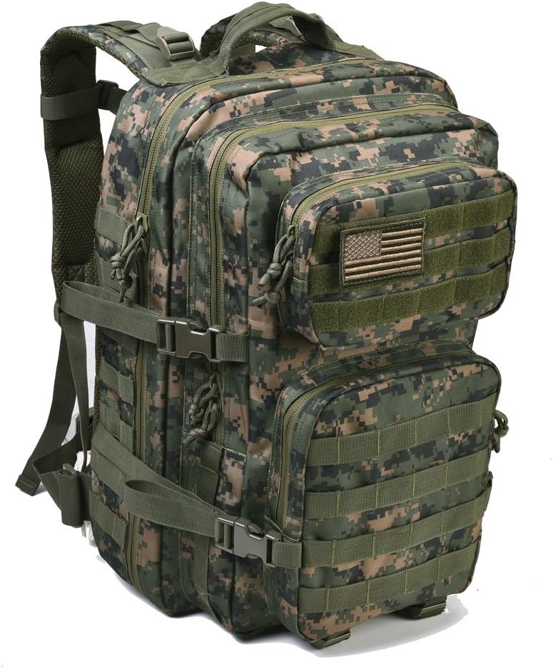 REEBOW GEAR Military Tactical Backpack 40L Assault Pack Army Molle Bug Out Bag Backpacks Black Brown - Image 2