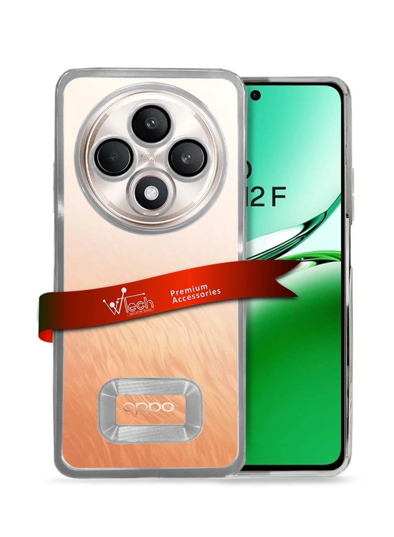 دبليو تيك Oppo Reno12 F 4G / 5G 2024 غطاء حماية PU فاخر مطلي بالشفاه المرتفعة - فضي - Image 1