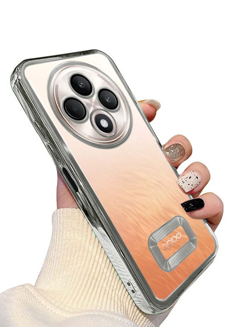 دبليو تيك Oppo Reno12 F 4G / 5G 2024 غطاء حماية PU فاخر مطلي بالشفاه المرتفعة - فضي - Image 2