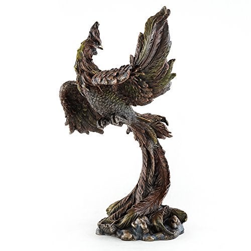 Top Collection Mythical Rising Fire Phoenix Statue - Legendary Immortal Bird Sculpture in Premium Cold Cast Bronze - 12.25-Inch Powerful and Majestic Figurine - Image 3