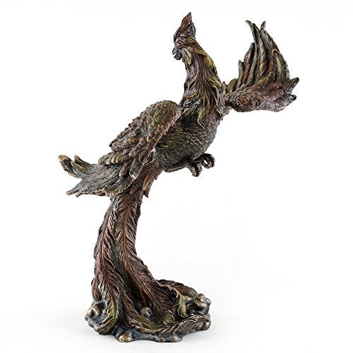 Top Collection Mythical Rising Fire Phoenix Statue - Legendary Immortal Bird Sculpture in Premium Cold Cast Bronze - 12.25-Inch Powerful and Majestic Figurine - Image 2