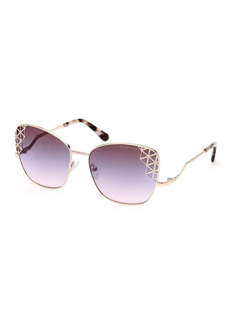 GUESS BY MARCIANO Women's Mirrored Butterfly Shape Metal Sunglasses GM083032Z61 - Lens Size: 61 Mm - Gold  - Image 1