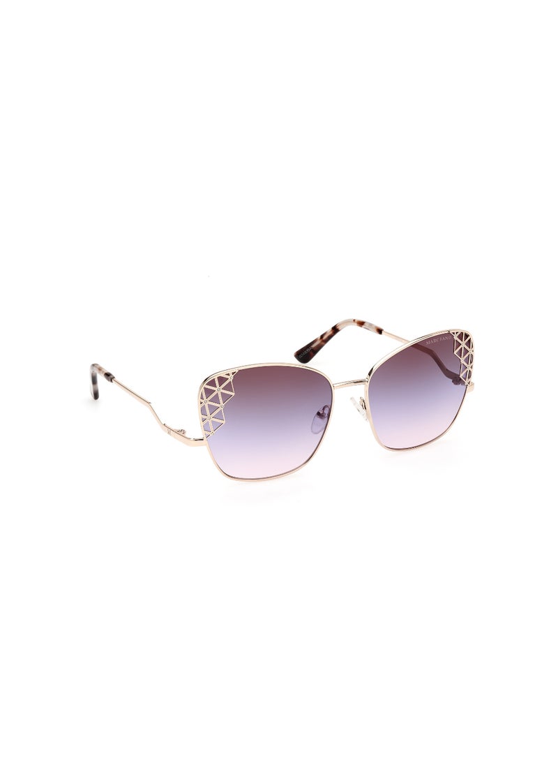 GUESS BY MARCIANO Women's Mirrored Butterfly Shape Metal Sunglasses GM083032Z61 - Lens Size: 61 Mm - Gold  - Image 3