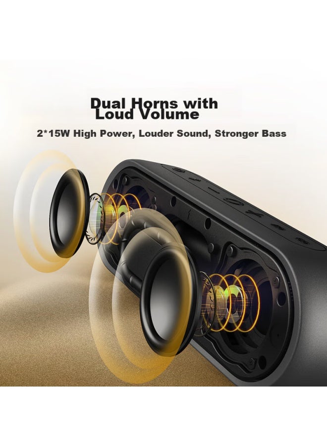 Tribit مكبر صوت بلوتوث لاسلكي محمول Xsound Plus2 مع صوت جهير قوي، مكبر صوت مقاوم للماء في الهواء الطلق، مكبر صوت للكمبيوتر، هدية عيد ميلاد - Image 2