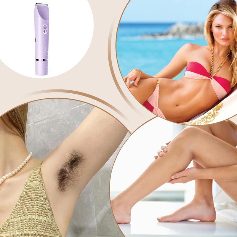 Purple Bikini Trimmer Rechargeable Portable Ergonomic Electric Shaver For Armpit Face Chin Arms Legs Outdoor Travel Home - Image 5