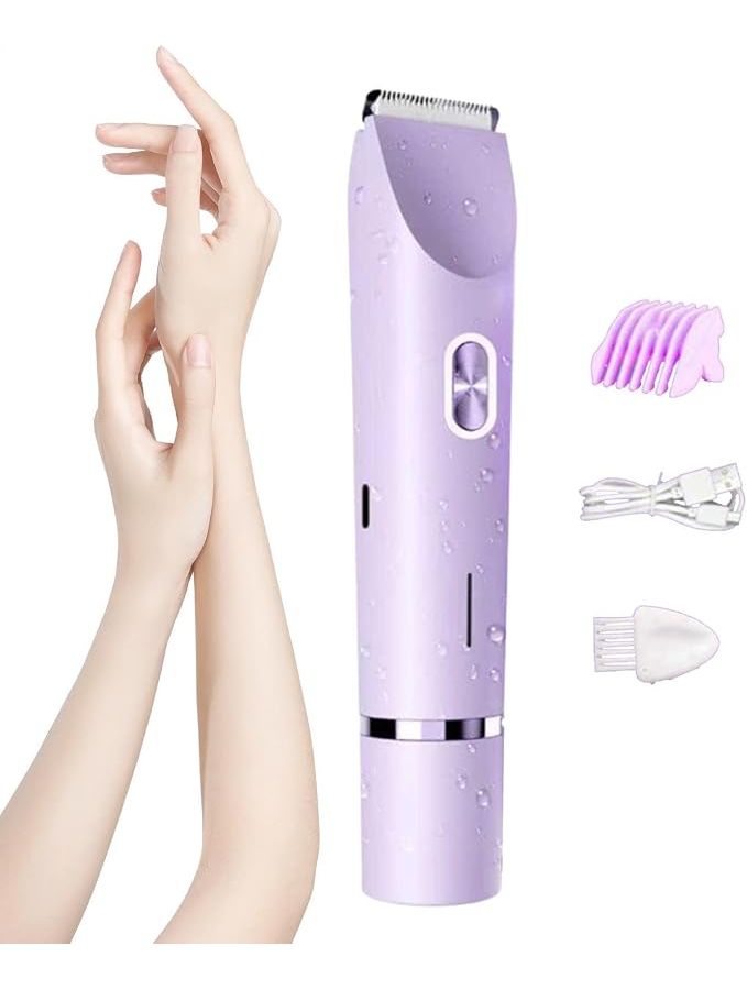 Purple Bikini Trimmer Rechargeable Portable Ergonomic Electric Shaver For Armpit Face Chin Arms Legs Outdoor Travel Home - Image 1