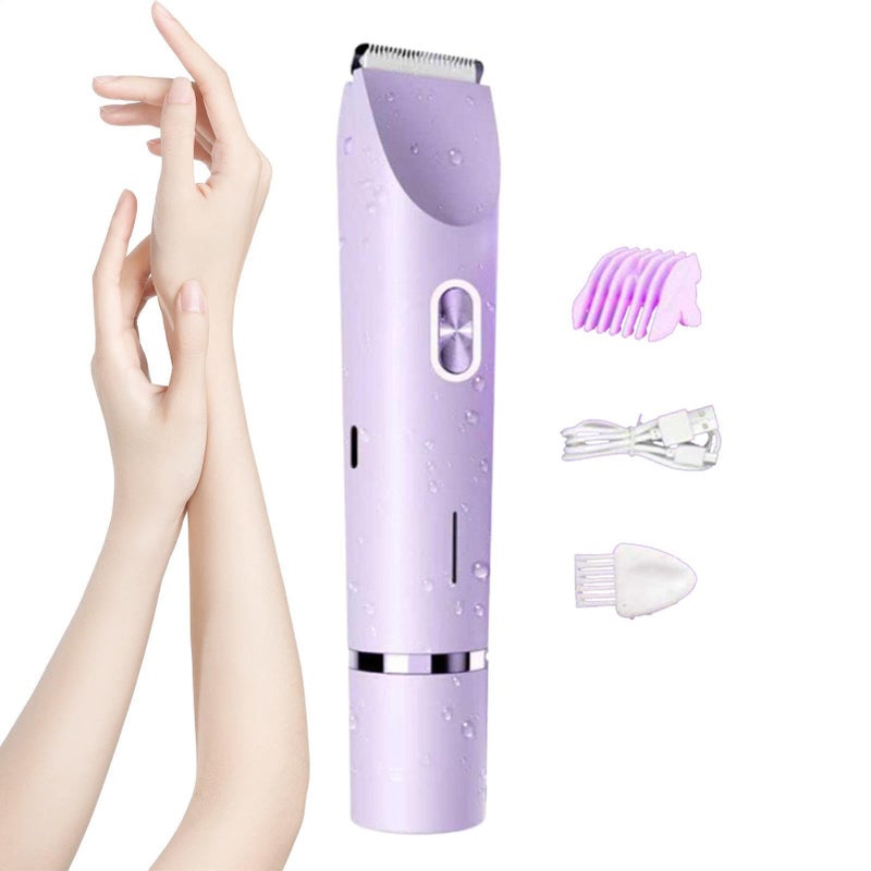 Purple Bikini Trimmer Rechargeable Portable Ergonomic Electric Shaver For Armpit Face Chin Arms Legs Outdoor Travel Home - Image 2