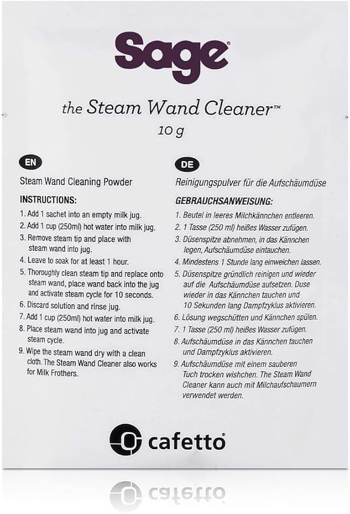 Sage Steam Wand Cleaner – Deep Cleaning Solution for Espresso Machines, Compatible with Oracle, Barista, Bambino & Dual Boiler – Removes Milk Residue, Hygienic Maintenance