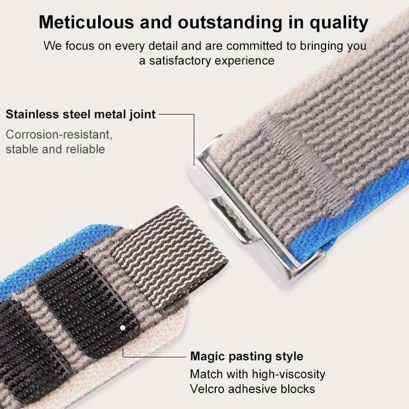 erorex For Huawei Watch Fit3 / Fit4 / Fit4 Pro Nylon Loop Sport Watch Band(Deep Black) - Image 5