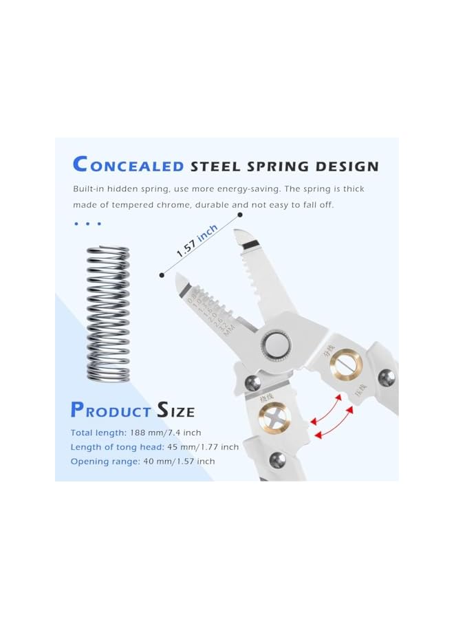 PROMASS promass Special Wire Stripper for Electrician, 6 in 1 Multifunction Wire Pliers Tool for Electric Cable Stripping Cutting Cable Stripper and Crimping  - Image 3
