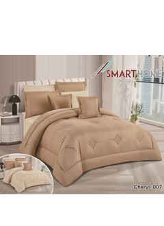 SMART HOME Double-sided comforter set, 8-piece duvet cover, 6-piece microfiber filling, 100% duvet, 230 x 250 cm  - Image 1