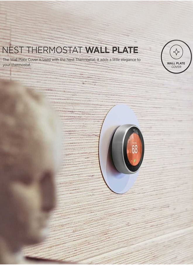 غطاء لوحة الحائط المصنوعة من الألومنيوم لترموستات Nest - أبيض