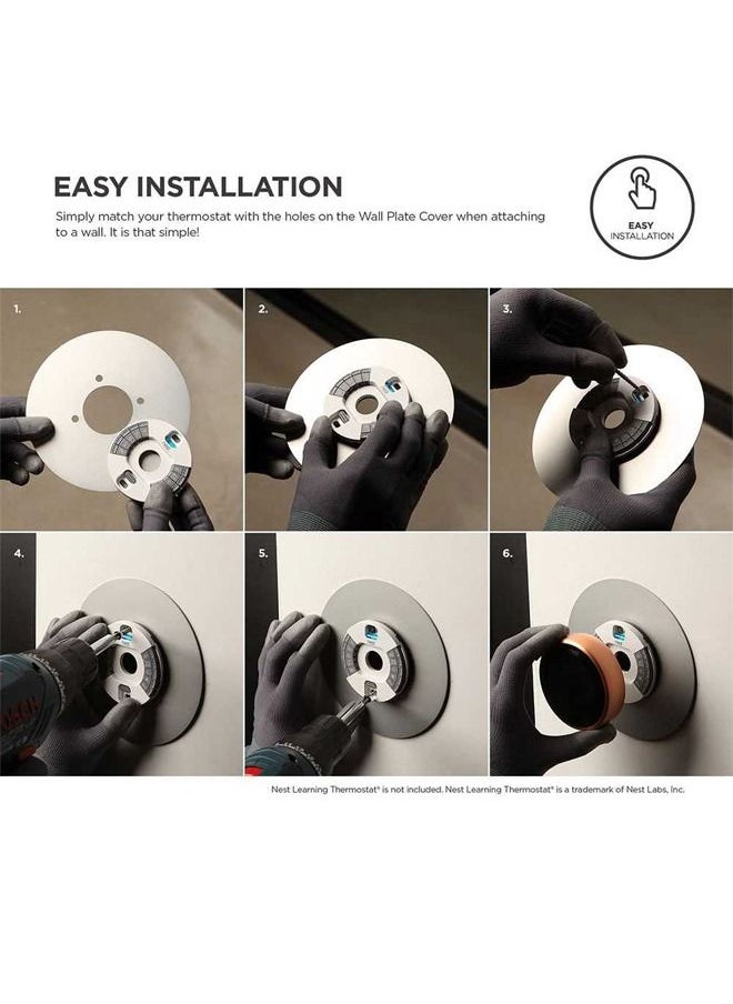 غطاء لوحة الحائط المصنوعة من الألومنيوم لترموستات Nest - أبيض
