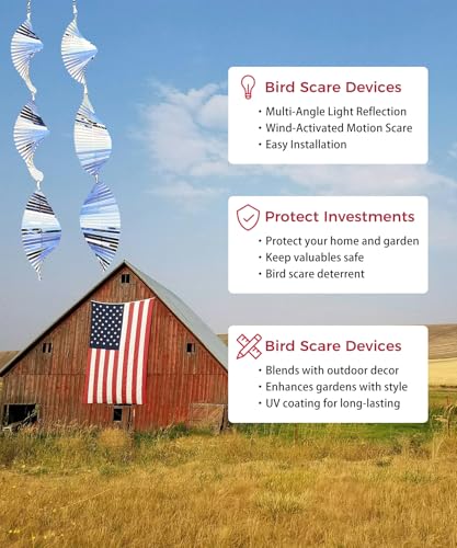 Nixroork Bird Scare Devices Highly Reflective 3D Bird Reflectors Shiny Bird Deterrents for Outside Patio Wind Spinners Outdoor Garden Decoy to Keep Birds Woodpeckers Away from House Outdoor - Image 3