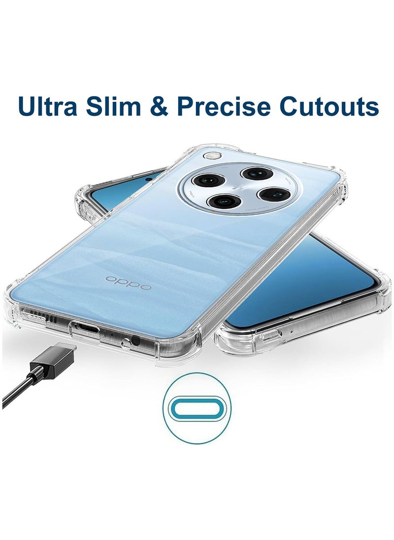 Case for OPPO Find X8 Pro, Clear Slim Crystal Case Anti-Scratch Bumper Cover Flexible Soft TPU Anti-Fall Reinforced Corner Shockproof Transparent Case for OPPO Find X8 Pro