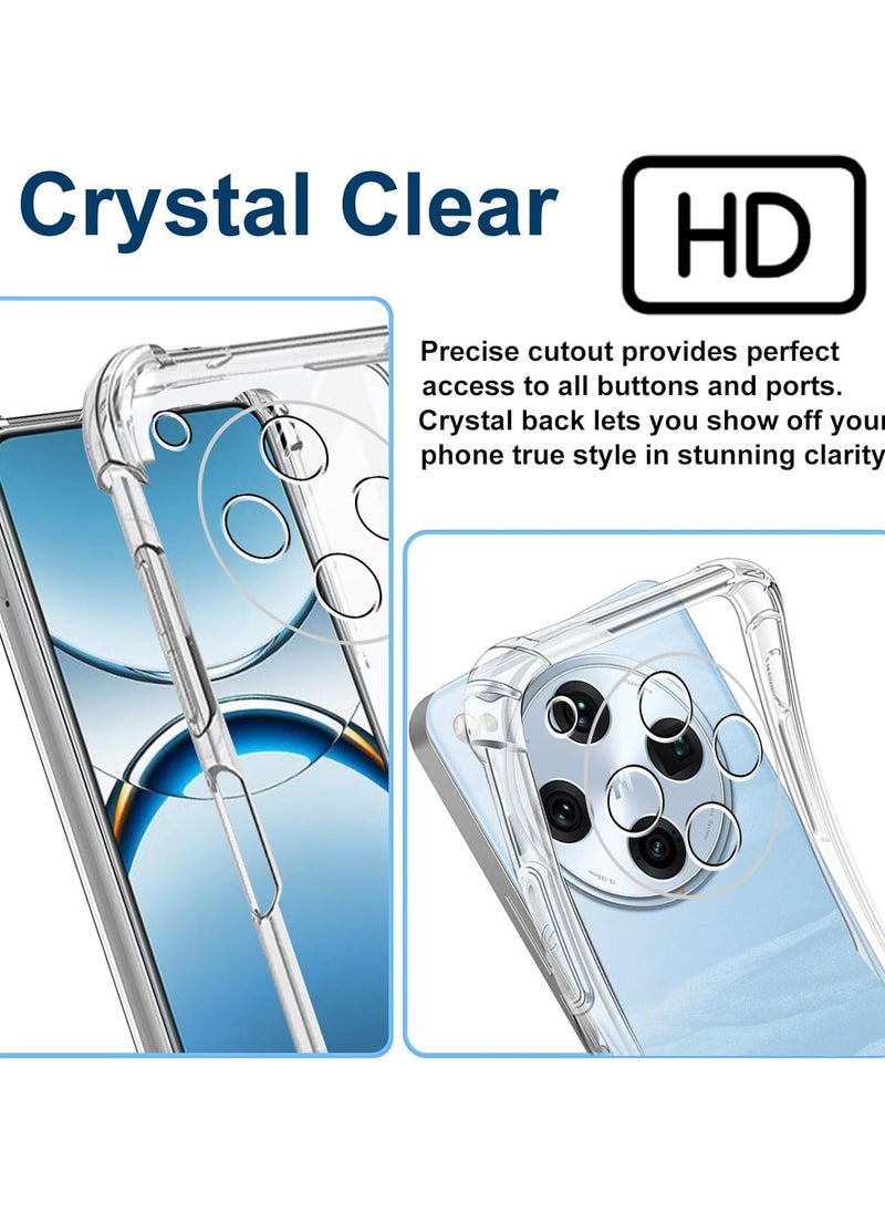 Generic Case for OPPO Find X8 Pro, Clear Slim Crystal Case Anti-Scratch Bumper Cover Flexible Soft TPU Anti-Fall Reinforced Corner Shockproof Transparent Case for OPPO Find X8 Pro  - Image 4