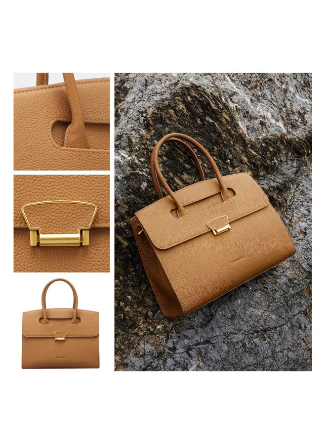 YEARCON Top Grain Leather】2025 Premium Leather Women's Handbag, Light Luxury Large Capacity Bag, Qixi Festival Gift - Image 4