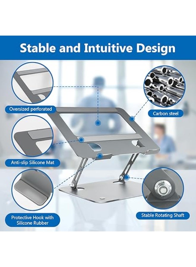 Adjustable Laptop Stand for Desk – Stable & Portable Riser Compatible with 10–17.3" Laptops and Tablets - Image 2