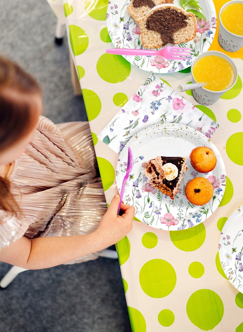 HomarKet 200 Pcs Disposable Paper Plates and Napkins,25 Guest Party Supplies Dinnerware Set Include Scalloped Plates Paper Napkin Cup Straw Plastic Spoon Fork Knive for Party,Wedding, - Image 5