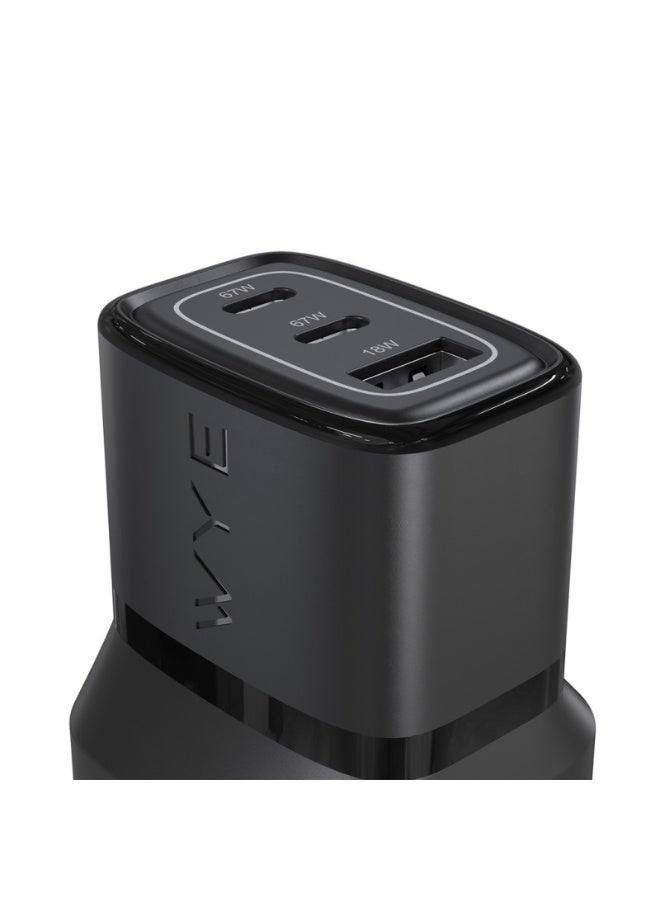 واي شاحن سريع 67 واط | محول طاقة بمنفذي USB-C و USB-A | تقنية GaN | شاحن جداري سريع الشحن | متوافق مع الهواتف الذكية والأجهزة اللوحية وأجهزة الكمبيوتر المحمولة | أسود - Image 4