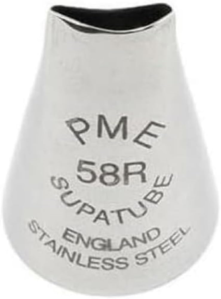 PME Seamless Stainless Steel Large Petal Supatube Decorating Tip for Right Handed Use no 58R