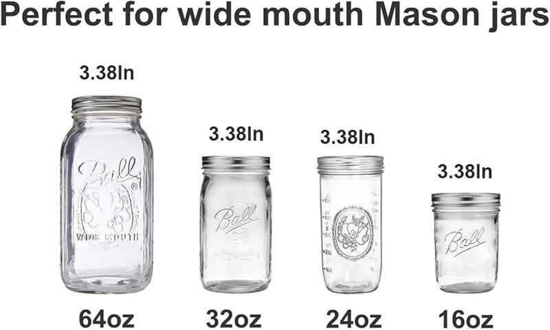 QurHapzy Wide Mouth Mason Jar Honey Pump Dispenser Lid & 4pcs Sticker,Food Grade Plastic pumps and 3.38 Inch Stainsteel Steel Lids Rust Proof Leak-Proof for Jam Ketchup Sauce NO JAR - Image 4