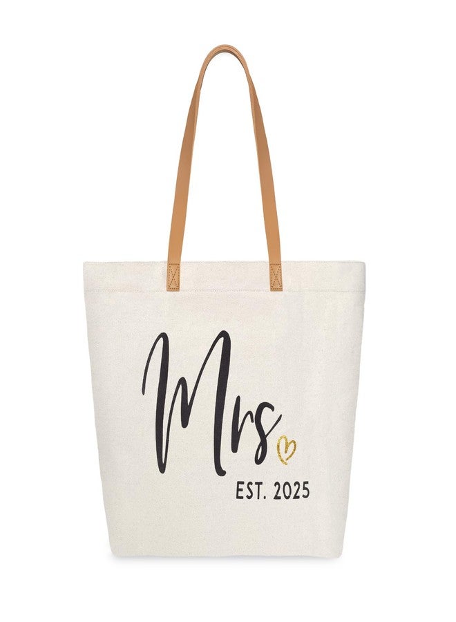 ELEGANTPARK Mrs Bag Mrs Gifts 2025 Bride Gifts Bride Tote Bag Wedding Bridal Shower Bachelorette Party Honeymoon Large Travel Canvas Totes with Zipper - Image 2
