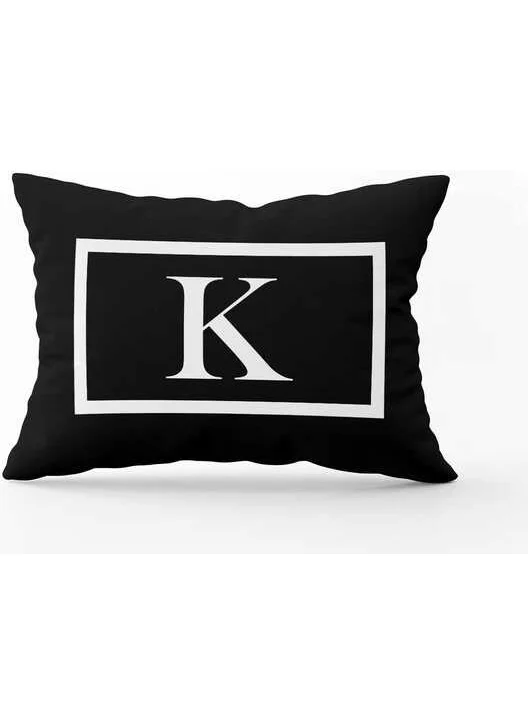 Cango Home Black and White Letter Double Sided Digital Printed Throw Pillow COVER-HRF-K-35X50