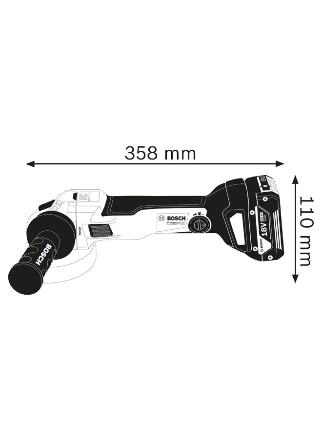 BOSCH Bosch Professional GWS 18V-10 (06019J4002) 18V Heavy Duty Cordless 125mm Angle Grinder (Bare Tool)  - Image 5