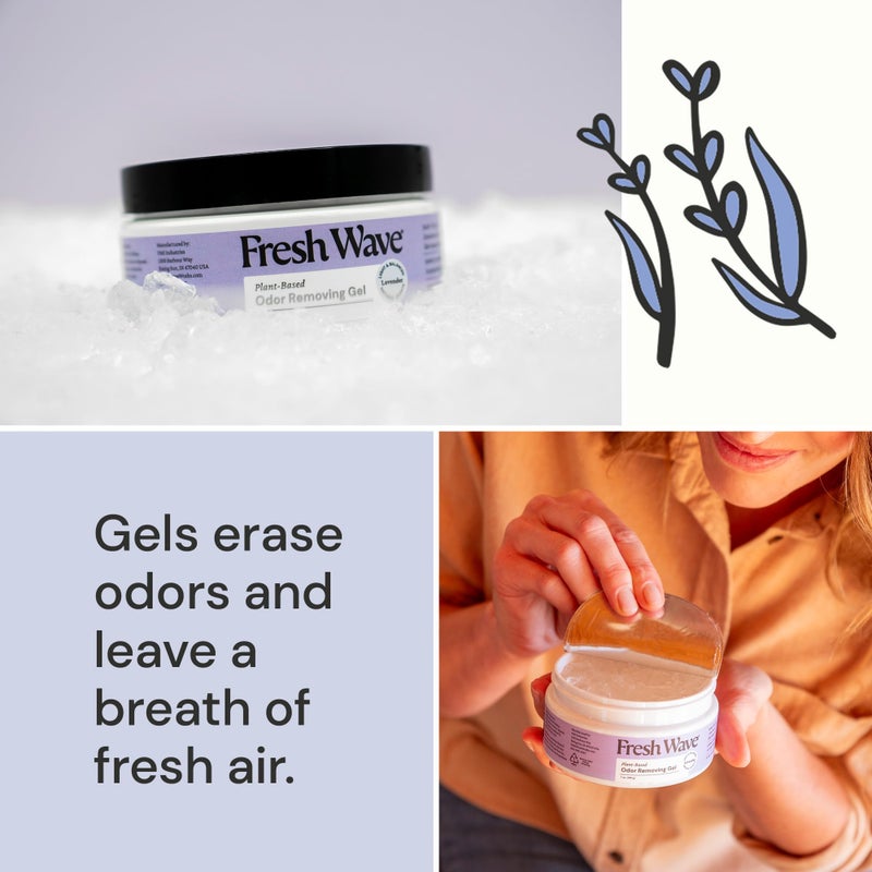 Fresh Wave Lavender Odor Removing Gel, 7 oz., Pack of 3 - Safer Odor Absorbers for Home, Natural Plant-Based Odor Eliminator, Every 7 oz. lasts 15-30 Days, For Cooking, Trash & Pets - Image 3