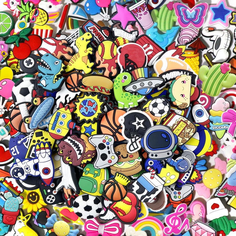 CXPHT 35,50,100 Pcs Random PVC Shoe Charms,Garden Shoes Cute Shoe Charms Decoration with Different Designs Shape for Girls,Boys and Adult Party Gift(100) - Image 5