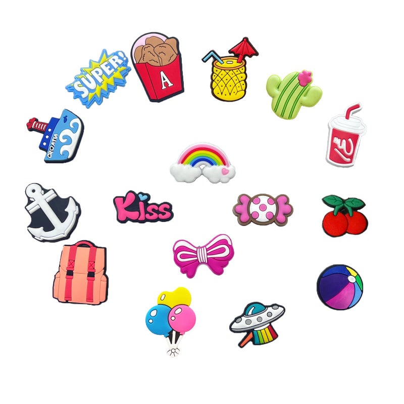 CXPHT 35,50,100 Pcs Random PVC Shoe Charms,Garden Shoes Cute Shoe Charms Decoration with Different Designs Shape for Girls,Boys and Adult Party Gift(100) - Image 2