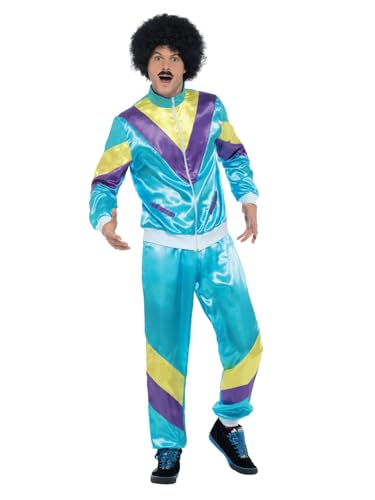 Smiffys mens 80s Height of Fashion Shell Suit Adult Sized Costume, Blue, L - US Size 42-44 - Image 5