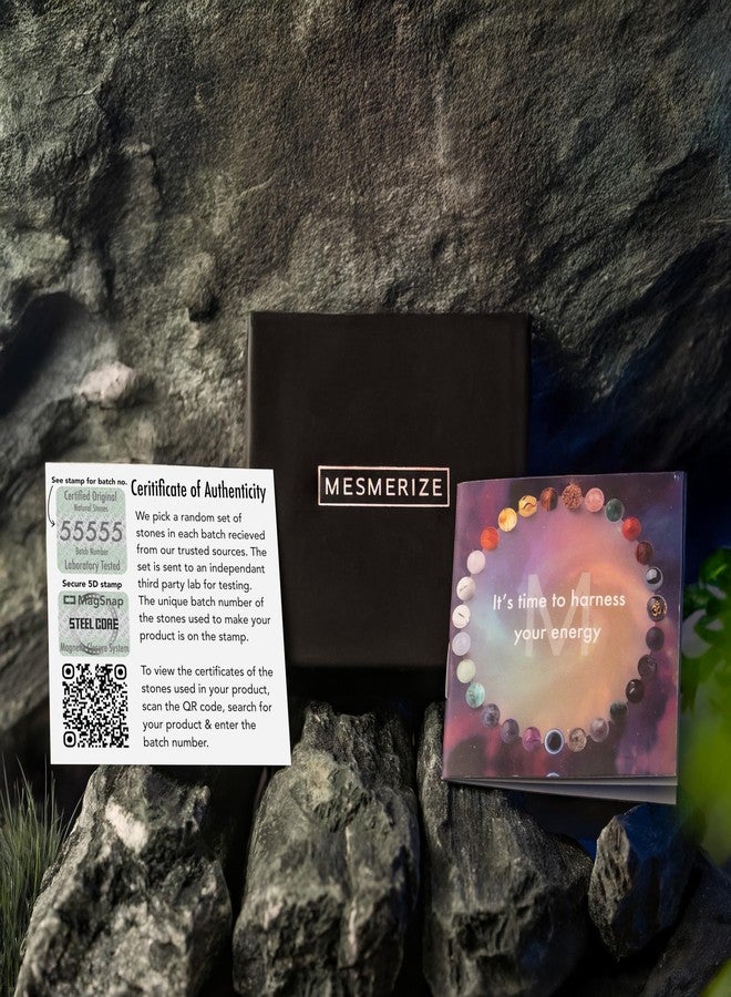 Mesmerize سوار العقيق المنشط للرجال من ميزميرايز | مجوهرات من الأحجار الكريمة الطبيعية | سوار للعلاج المغناطيسي | مشبك ماج سناب 2 آمن | قوة ستيل كور | يعزز الثقة والطاقة | شهادة مرفقة (مقاس رجالي) - Image 5