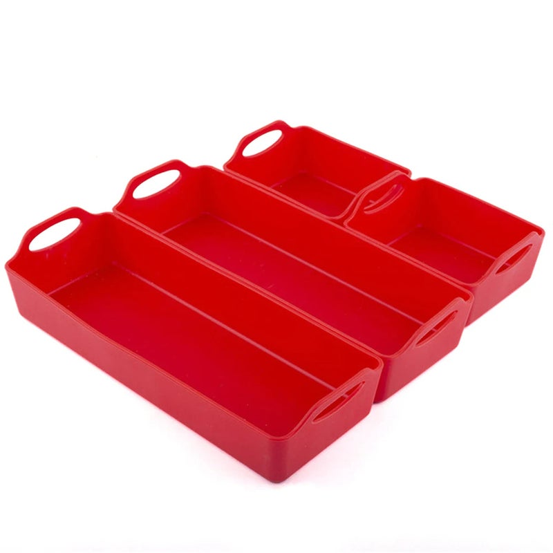 Nonstick Silicone Baking Tray Set, Suitable for Oven,Air Fryer to Simplify Cooking,Easy Clean 4Pcs - Image 1