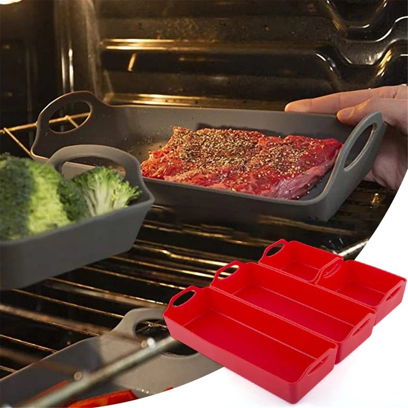 Nonstick Silicone Baking Tray Set, Suitable for Oven,Air Fryer to Simplify Cooking,Easy Clean 4Pcs - Image 5