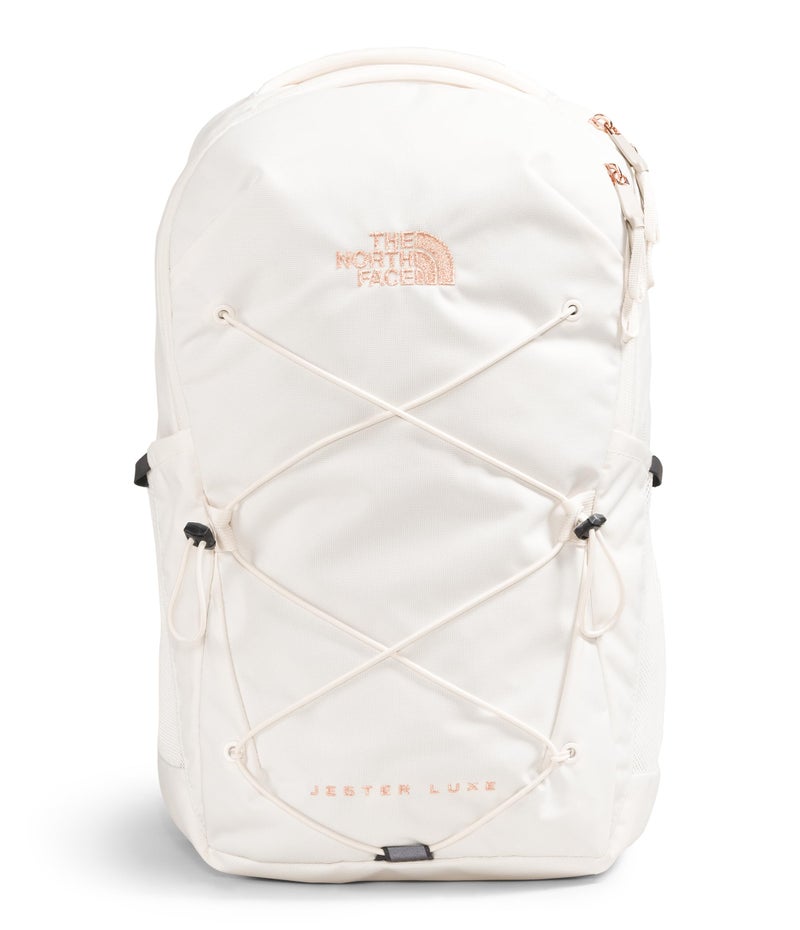 THE NORTH FACE Women's Jester Luxe Everyday Laptop Backpack, Gardenia White/Burnt Coral Metallic, One Size - Image 1