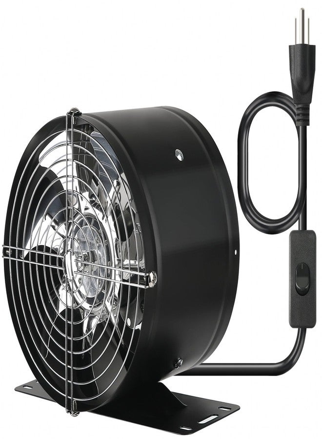 Aydomer 6 Inch Inline Duct Fan, with Switch Low Noise High Air Flow Extractor Fan Metal Exhaust Fan with Bracket and Mesh for Basement, Garage, Attic, Kitchen(Black) - Image 1