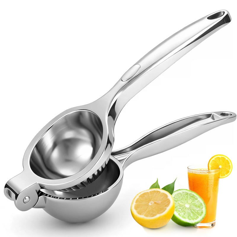 COKORA Lemon Squeezer Manual, Large Handheld Metal Lemon Juicer Squeezer Dishwasher Safe, Heavy Duty Lemon Press Squeezer is Suitable for Lemon, Lime, and Citrus,Easy to Use and Clean - Silver - Image 1