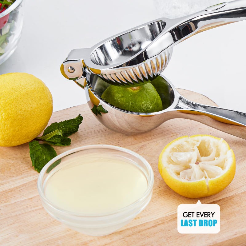 COKORA Lemon Squeezer Manual, Large Handheld Metal Lemon Juicer Squeezer Dishwasher Safe, Heavy Duty Lemon Press Squeezer is Suitable for Lemon, Lime, and Citrus,Easy to Use and Clean - Silver - Image 5